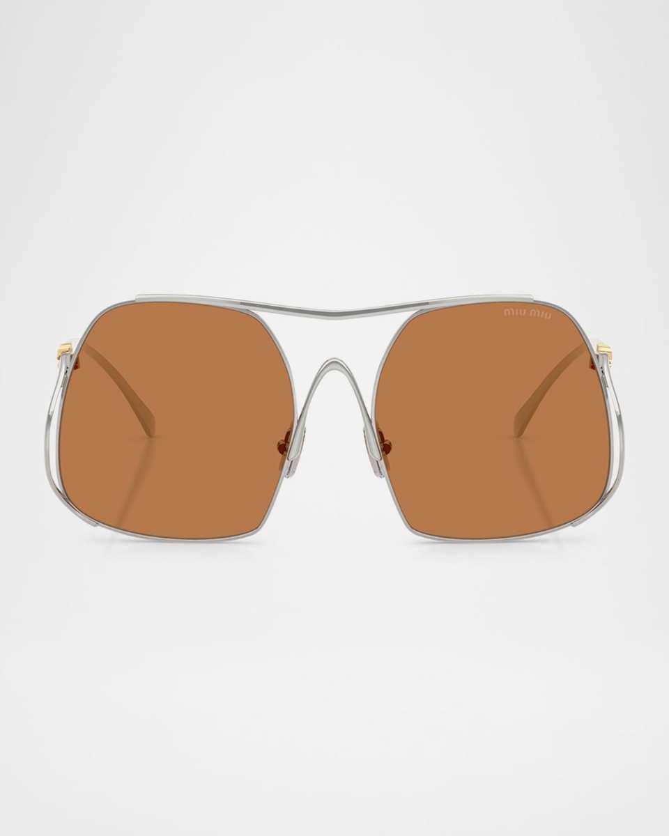 MU A55S Steel Square Sunglasses